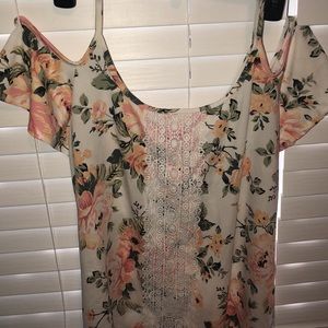 Floral cold shoulder shirt